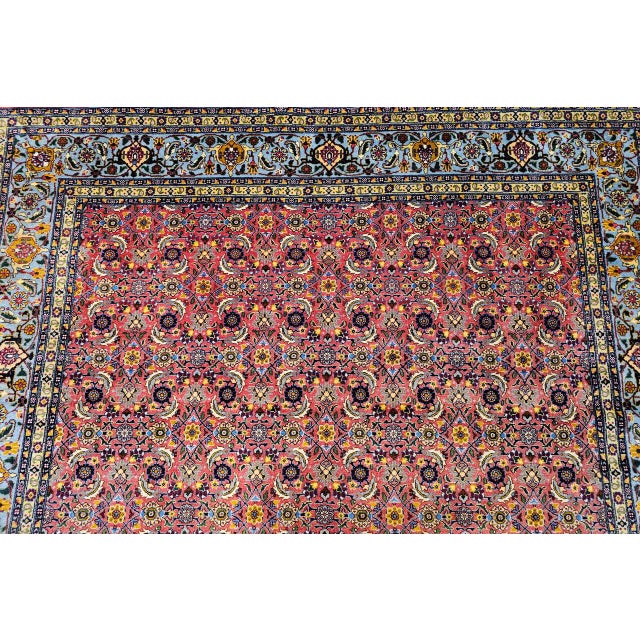 Vintage Persian Tabriz Rug, Hand-Knotted Wool, Allover Herati Pattern, Plum & Blue, 7x10 For Sale - Image 9 of 16