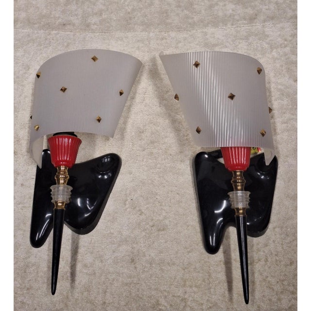 Mid 20th Century Wall Lights by Pierre Guariche, France, 1950s, Set of 2 For Sale - Image 5 of 9