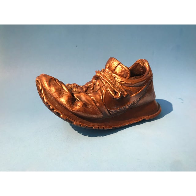 Mid-Century Modern 1970's Vintage Bronzed Nike Running Shoe Sculpture For Sale - Image 3 of 7