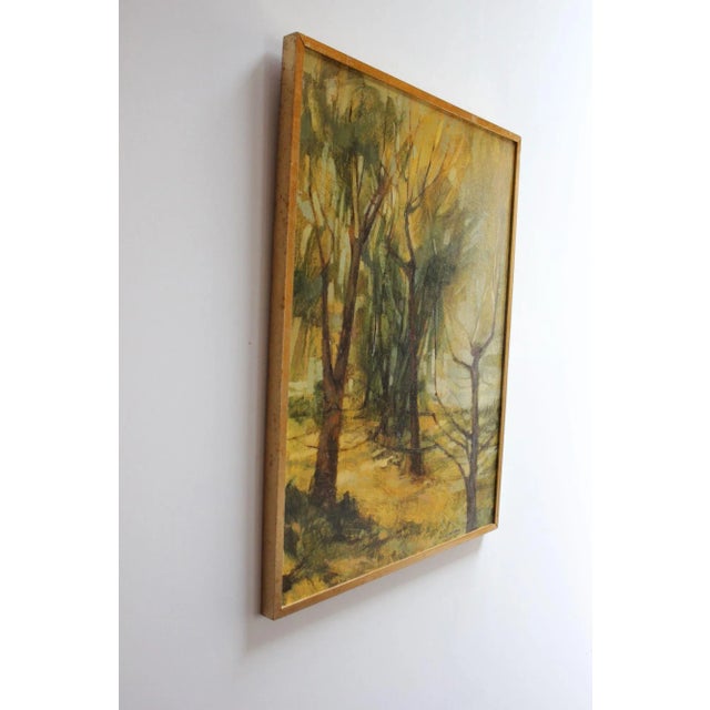 Mid-Century Modern Gill Levin "Lakeside" Landscape Oil on Canvas For Sale - Image 3 of 12