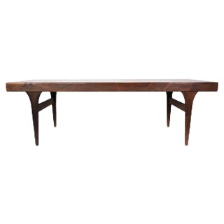 Rosewood Coffee Table with Blue Tiles by Johannes Andersen for CFC Silkeborg, 1960s For Sale