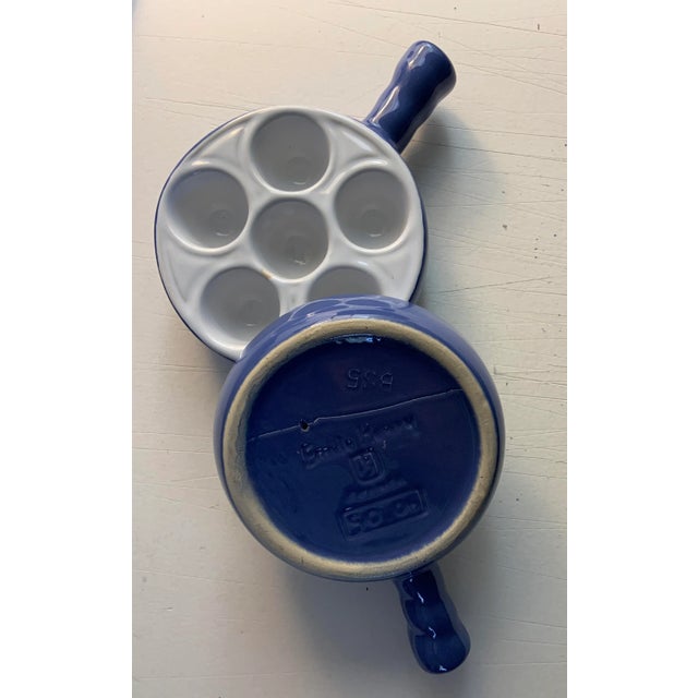 Farmhouse 1960s French Emile Henry Quail Egg Snail Dishes- Set of 2 For Sale - Image 3 of 8