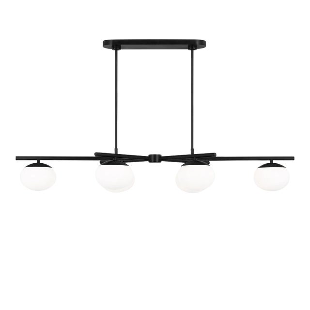 ED Ellen DeGeneres by Visual Comfort Studio Lune Large Linear Chandelier, Aged Iron For Sale