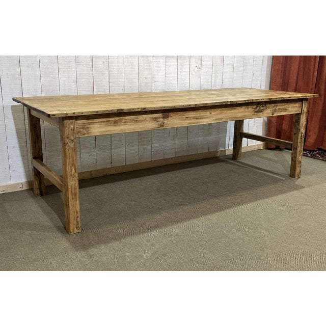 Early 20th Century Poplar Farmhouse Table For Sale - Image 7 of 14