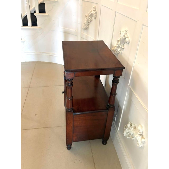 Antique English Victorian Mahogany Bedside Cupboard, 1860s For Sale - Image 4 of 10