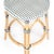 Tobias 24 in. Seat Height Round Rattan Backless Counter Stool, White/Navy Dot / Natural Rattan Frame For Sale In Chicago - Image 6 of 8