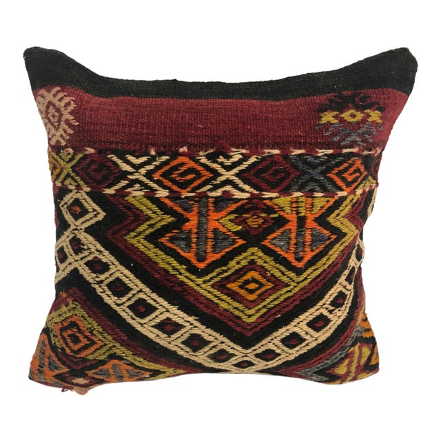 1970s Turkish Handmade Kilim Pillow Cover For Sale