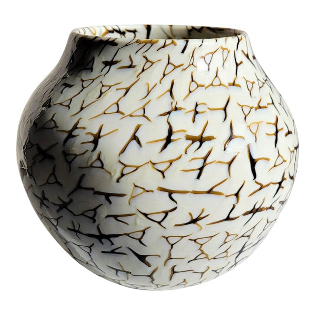 Vintage Venini Murano Murrina Glass Vase Coccio For Sale