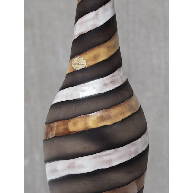 Ingrid Atterberg Spiral Ceramic Table Lamp by Ingrid Atterberg for Upsala Ekeby, Sweden, 1950s For Sale - Image 4 of 10