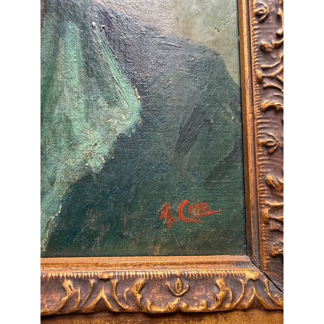 Rococo 19th-Century Italian School Portrait of a Boy With Pipe by A. Cino in Grand Gilt Frame For Sale - Image 3 of 10
