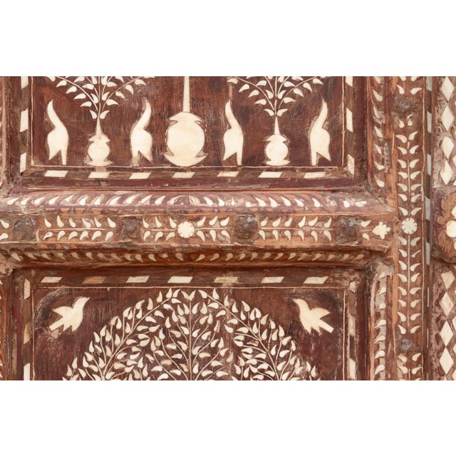 Brown Antique Anglo-Indian Tree of Life & Bird Inlay Door For Sale - Image 8 of 11