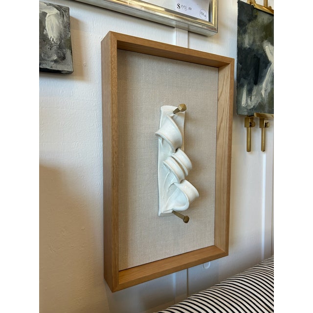 Vintage Sculptural Relief Wall Art in New Custom Frame For Sale - Image 11 of 13