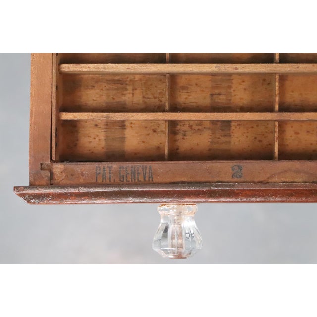 Wood Antique Walnut Ten Drawer Optometrist's Cabinet For Sale - Image 7 of 14