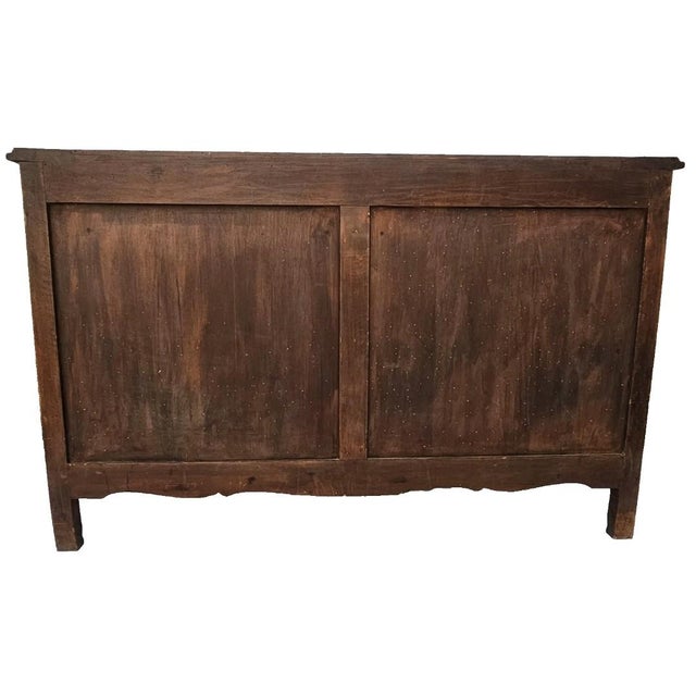 Antique French Louis XV Walnut Buffet Sideboard Curved Front Carved C1900s For Sale - Image 16 of 17