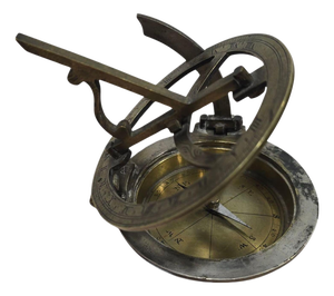 Silvered and Engraved Bronze Portable Sundial, 1800