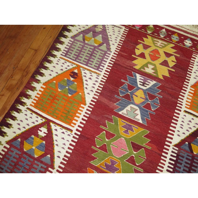 Vintage Turkish Kilim - 5'6" x 10'5" For Sale - Image 4 of 6