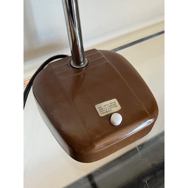 Mid-Century Modern 1970’s Brown Desk Task Lamp For Sale - Image 3 of 5