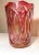 Up for sale is a wonderful antique cut to clear Czechoslovakia Bohemian crystal vase. It's cut out of very thick ruby red...