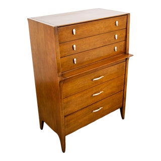 1960s Mid Century Modern Dresser Highboy Profile Drexel John Van Koert Mid-Century Modern 5 Drawers For Sale
