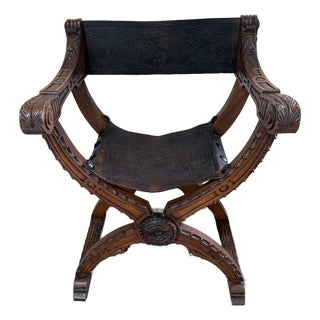 Antique Italian Renaissance Revival Savonarola (Dante) Chair, c.1900–1930 For Sale