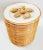Offering an outstanding vintage hand painted Trompe l'Oeil Majolica Porcelain lidded jar depicting a stack of 29 plates...