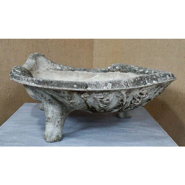 Ceramic Large Mid-Century Composite Stone Clam Shell Planter, 1950s For Sale - Image 7 of 14