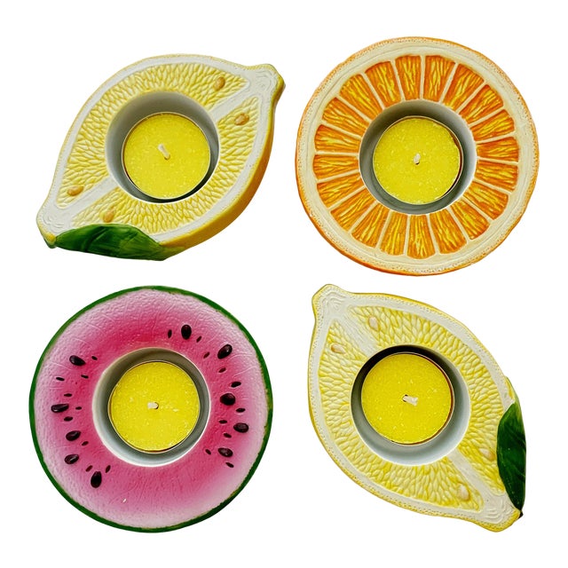 Fruit Slice Votive Ceramic Candle Holder Set of 4 Chairish