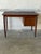 Brown Teak Two-Drawer Rectangular Writing Desk With Tapered Legs Danish Mid-Century Modern For Sale - Image 8 of 10