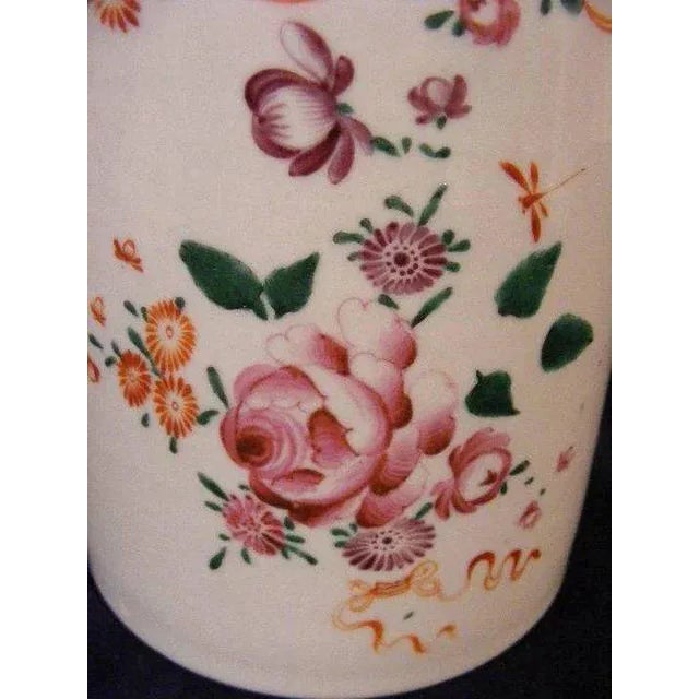 Ivory Large 19th Century Chinese Export Porcelain Tankard Mug in Famille Rose Palette For Sale - Image 8 of 11