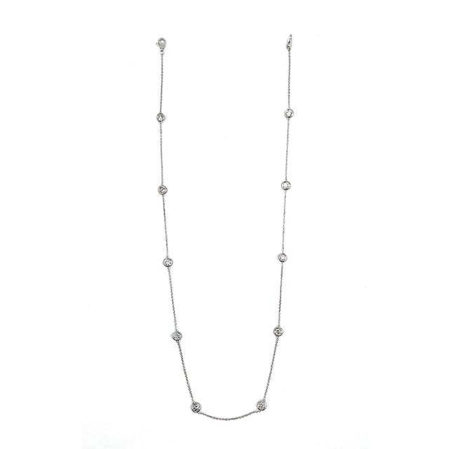 White 1.59 Ct Diamond by the Yard Necklace For Sale - Image 8 of 8