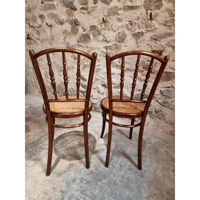 Antique Vienna Bentwood Chairs by Jacob & Josef Kohn, Austria, 1930s, Set of 2 For Sale - Image 12 of 18