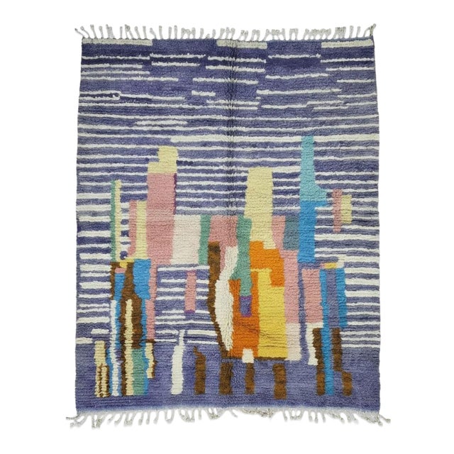 Handwoven Berber Wool Rug - 8.7 X 7.1 Ft For Sale