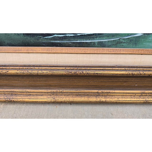 Vintage Mid Century Oil on Canvas Picture Painting Ocean Wave Crashing by Gavin For Sale - Image 17 of 18