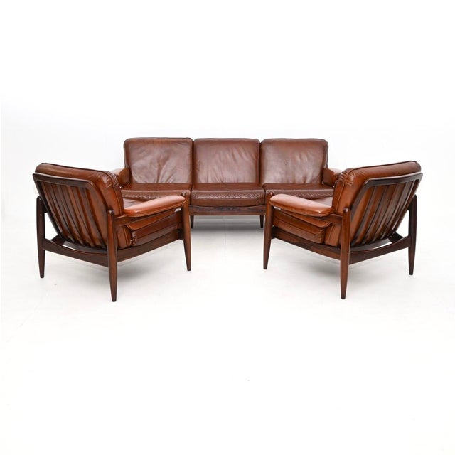 Brown Vintage Danish Leather Chairs, 1960, Set of 2 For Sale - Image 8 of 11
