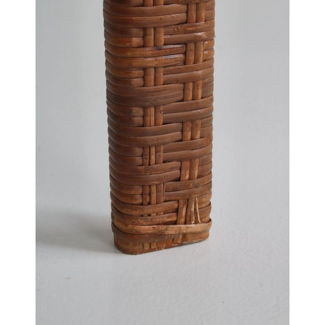 Danish Modern Coffee Table in Rattan Cane and Matt Glass by R. Wengler, 1940s For Sale - Image 14 of 18