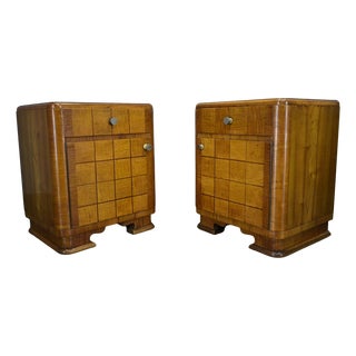 1940s Art Deco Bedside Tables, Czechoslovakia, Set of 2 For Sale