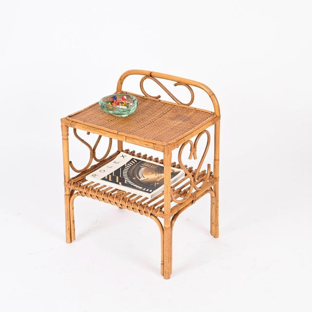 French Riviera Nightstands in Bamboo and Rattan by Franco Albini, 1960s, Set of 2 For Sale - Image 11 of 17