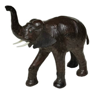 Leather Elephant Sculpture, Mid 20th Century For Sale