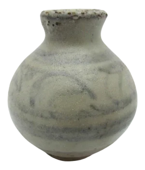 Small Chinese Globular Celadon Green Jar Clay Pot