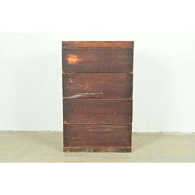 Antique Arts & Crafts Oak 31-Drawer Architect's Blueprint Flat File Cabinet by Hamilton, Circa 1900 For Sale - Image 16 of 17