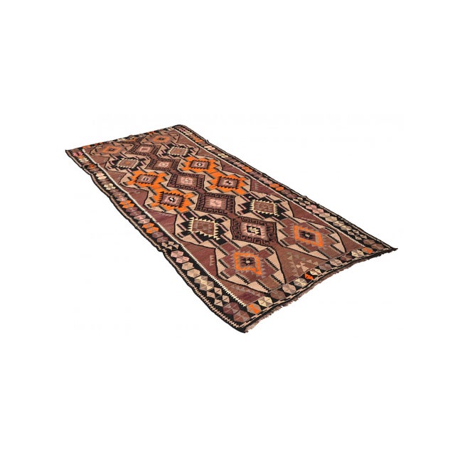 Vintage handwoven wool kilim rug from Kars region of Turkey. Approximatelly 50-60 years old. In very good condition. Rare...