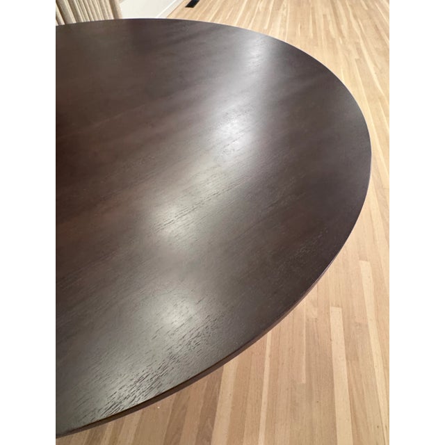 Modern Solid Oak Dining Table in Luxurious Dark Wood Tone For Sale - Image 9 of 14