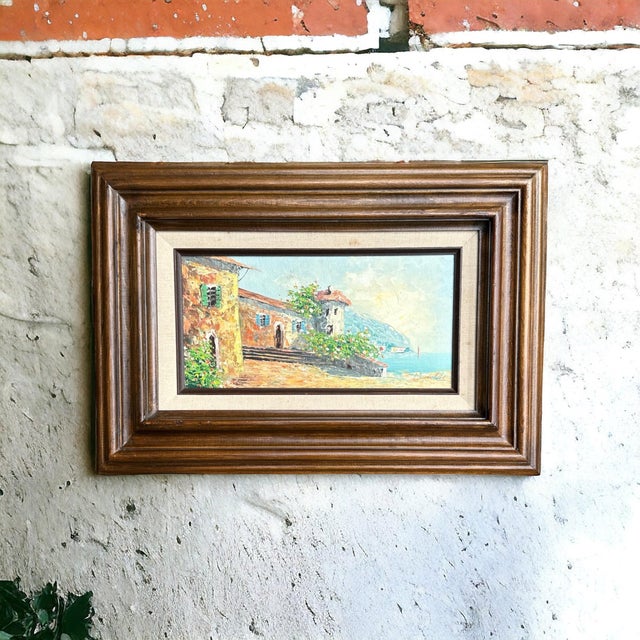 Mid 20th Century Original Seaside Landscape Oil Painting Reynolds Framed For Sale - Image 9 of 11
