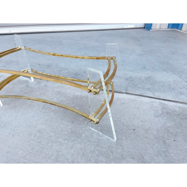 1970s Mid Century Lucite and Glass Coffee Table Styled After Charles Hollis Jones For Sale - Image 13 of 13