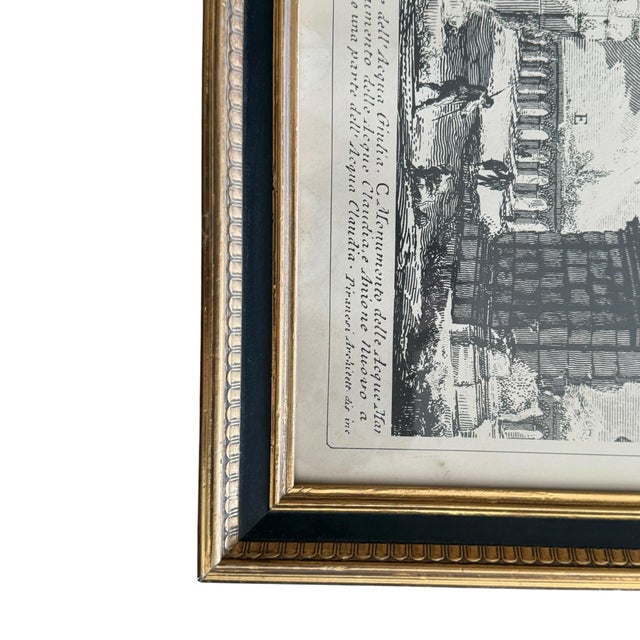 Vintage Framed Architectural Engraving After Piranesi, Veduta Dell’Arco Di Gallieno, Rome For Sale - Image 4 of 8