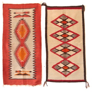 Pair of Vintage Navajo Rugs, Tapestries 1'8"x3'6" For Sale