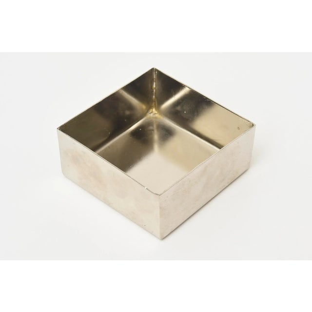 Metal Vintage Sarreid Nickel Silver Over Brass Paper Clip Small Box Restored For Sale - Image 7 of 11