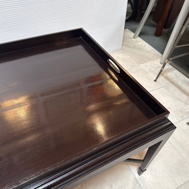 Barbara Barry for Baker Furniture Mahogany Tray-Top Coffee Table For Sale - Image 11 of 12