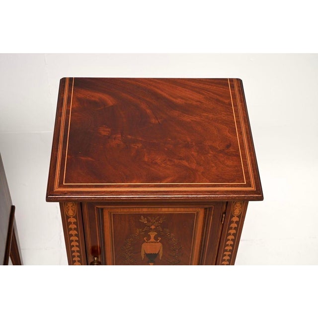 Antique Edwardian Inlaid Bedside Cabinets, 1900, Set of 2 For Sale - Image 6 of 11
