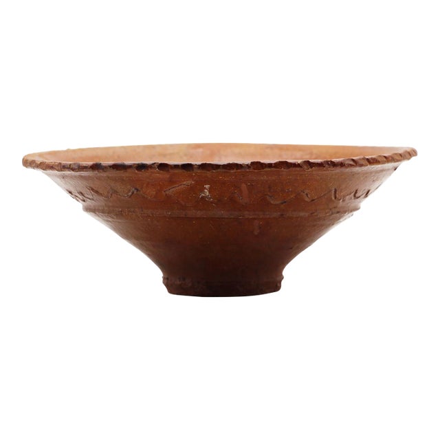 14th Century Medieval Portuguese Dairy Bowl, Earthenware For Sale
